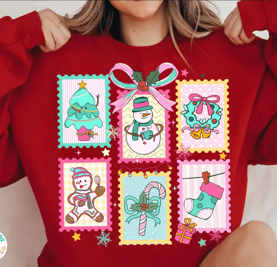 Christmas Stamps Graphic Apparel