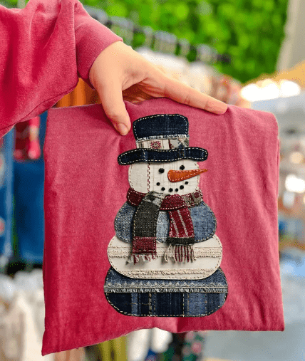 Patch Work Snowman Graphic Apparel