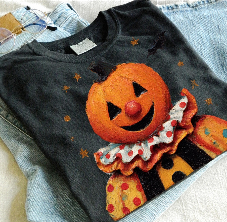Spooky Clown Pumpkin Graphic Apparel