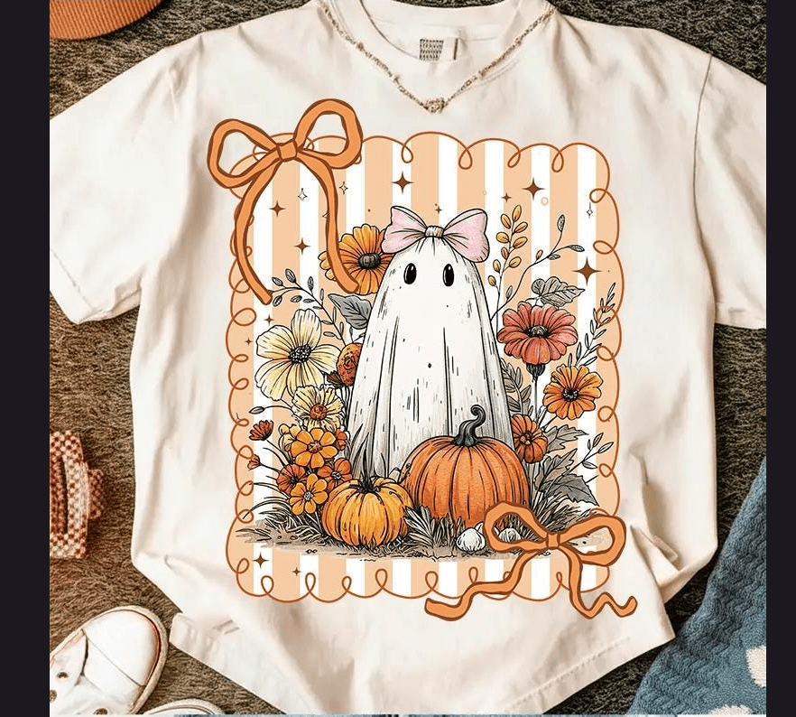 Pumpkins and Ghost Graphic Apparel
