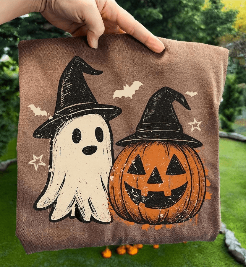 Pumpkin & Ghost Graphic Apparel