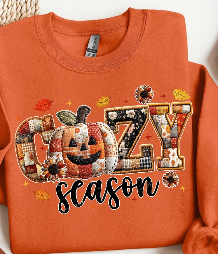 Cozy Season Faux Emb, Graphic Apparel