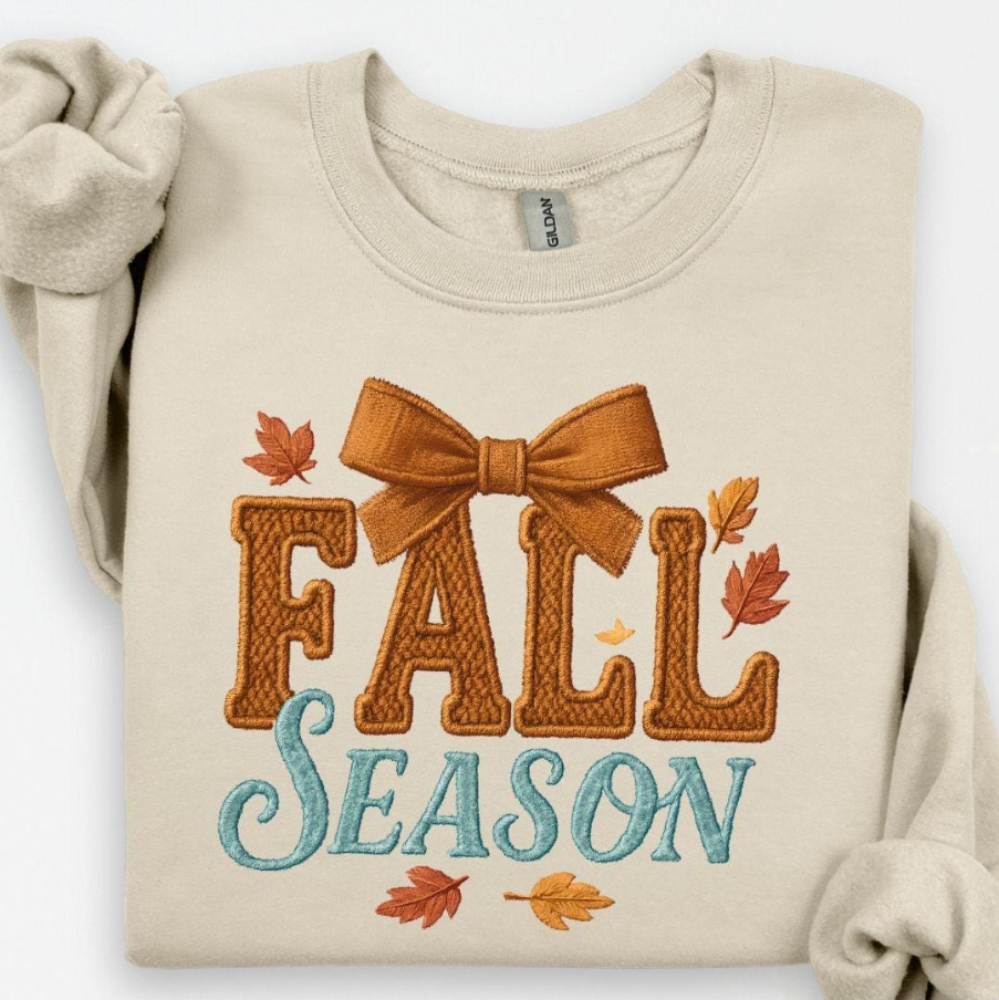 Fall Season Faux Emb, Graphic Apparel