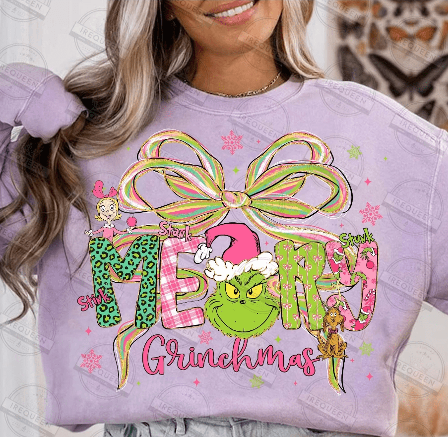 Bow Merry Grinchmas Graphic Apparel