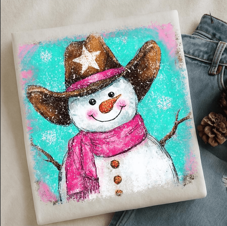 Cowboy Snowman Graphic Apparel