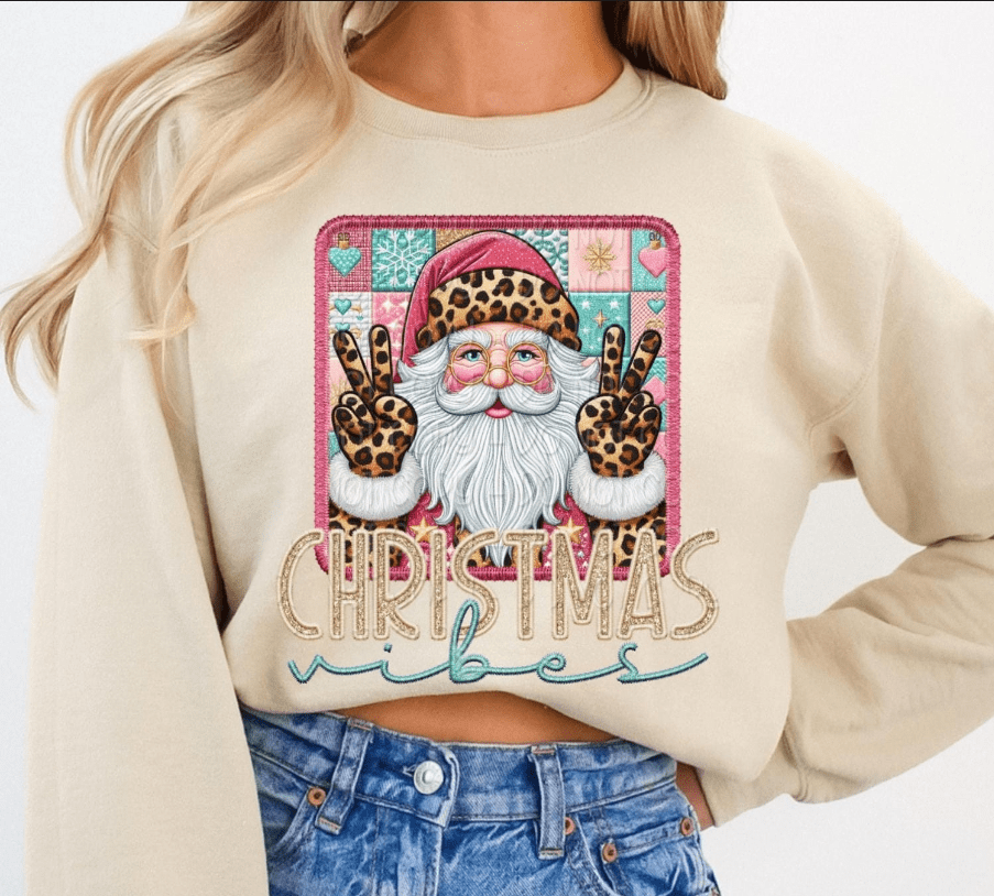 Santa Christmas Vibes Graphic Apparel