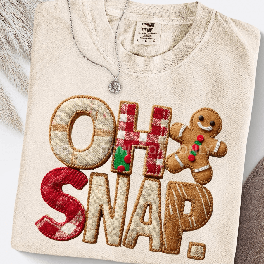 Oh Snap Faux Embroidery Graphic Apparel