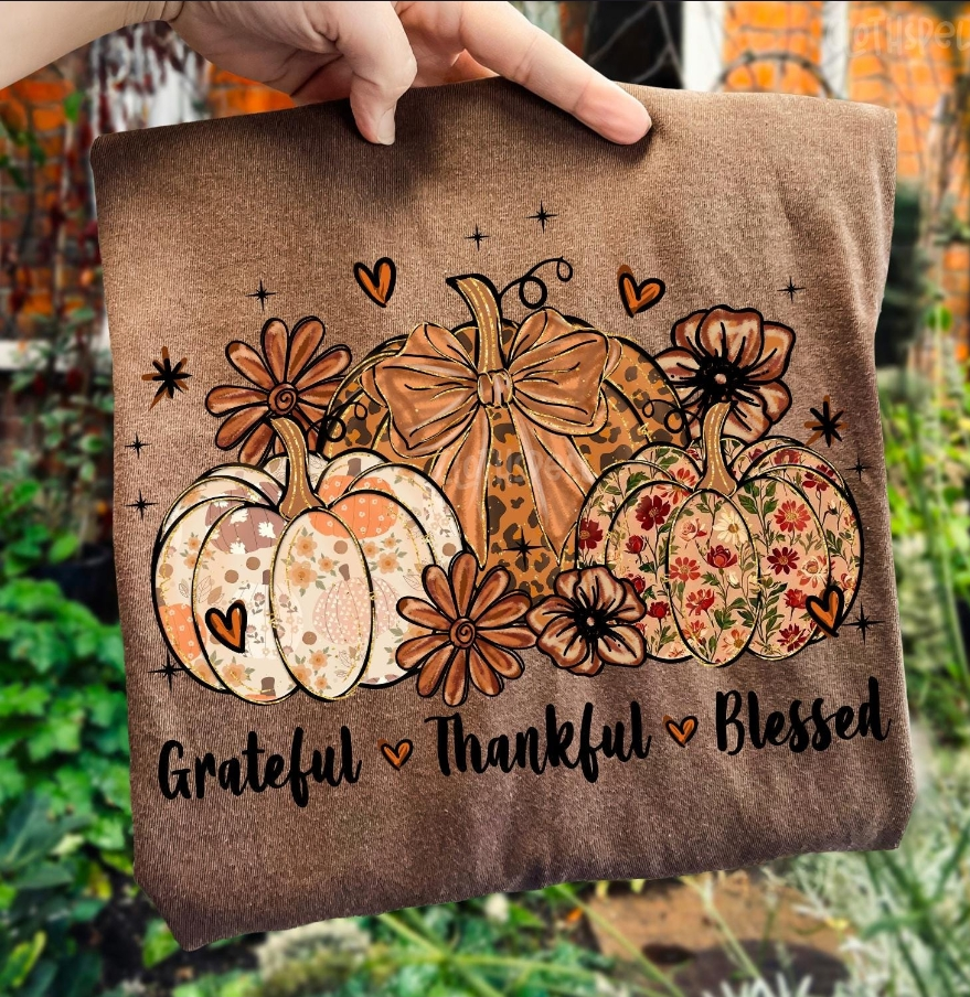 Grateful Thankful Blessed Graphic Apparel