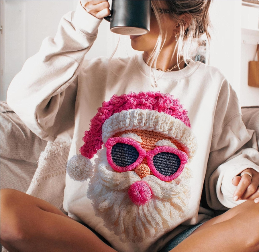Santa Faux yarn Graphic Apparel