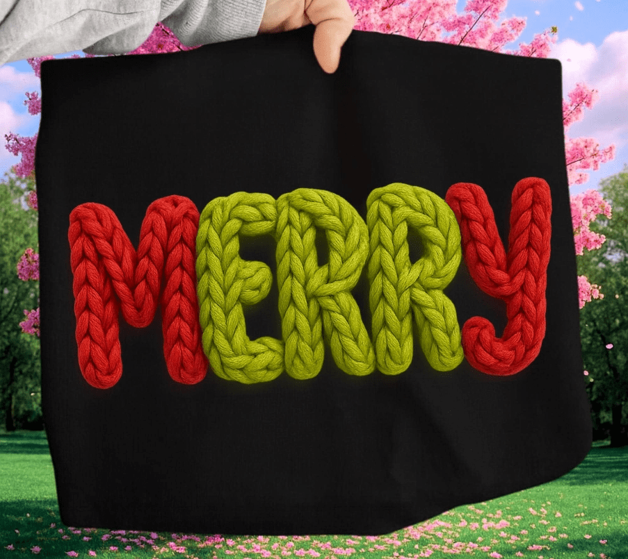 Merry Faux yarn Graphic Apparel