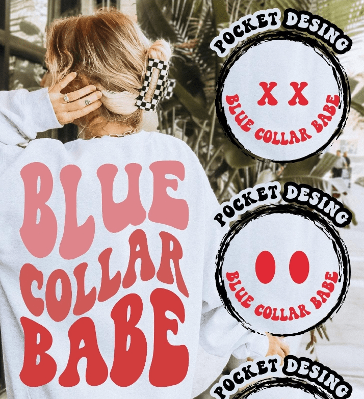 Blue Collar Babe Crewneck Graphic Apparel