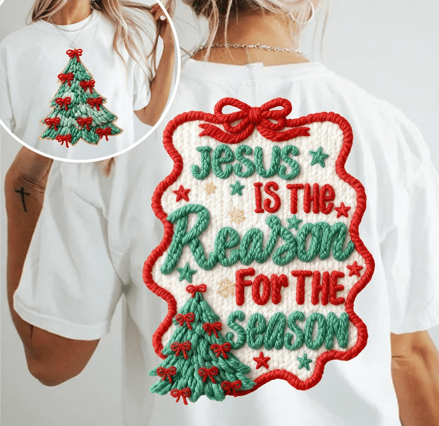 Jesus is The Reason Faux latch hook Graphic Apparel