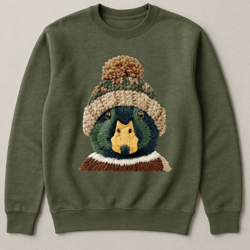 Winter Duck faux latch hook Graphic Apparel