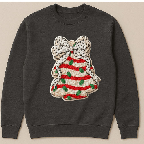 Christmas Cake faux latch hook Graphic Apparel