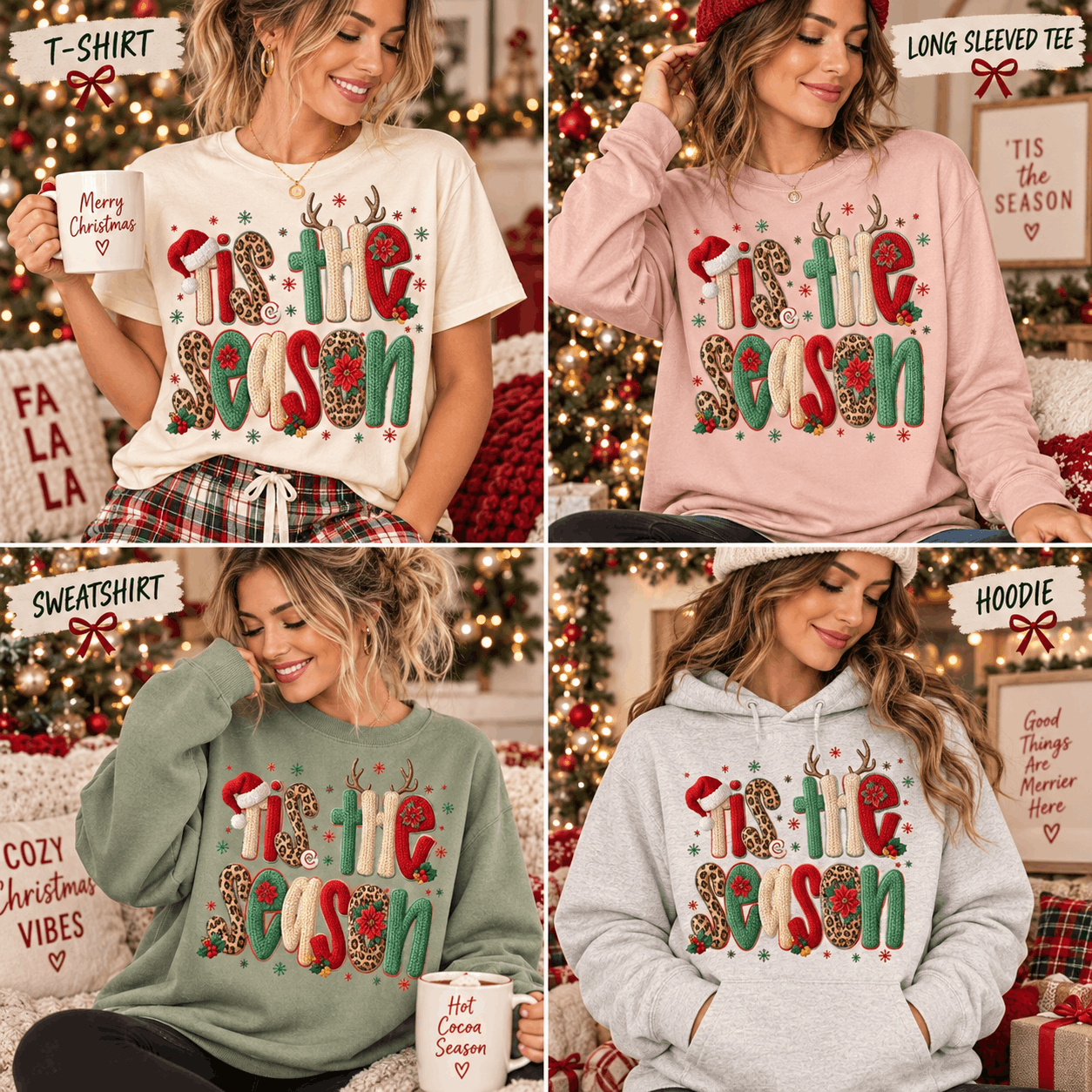 Tis The Season Faux Crochet Graphic Apparel