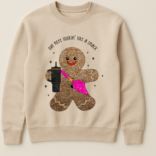 Gingerbread Snack faux sparkle Graphic Apparel