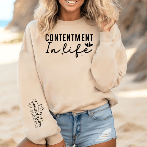 Contentment in Life Graphic Apparel