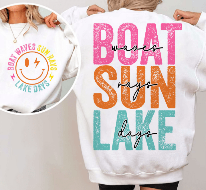 Boat Sun Lake Graphic Apparel