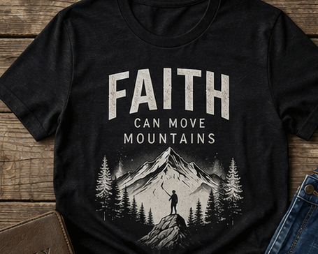 Faith Can Move Mountains (2) Graphic Apparel