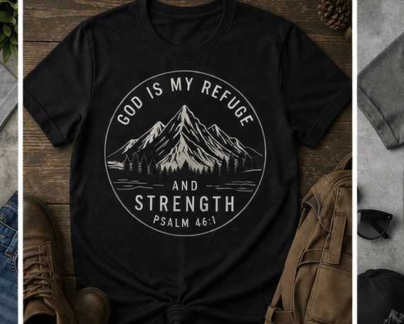 God Is My Refuge Graphic Apparel