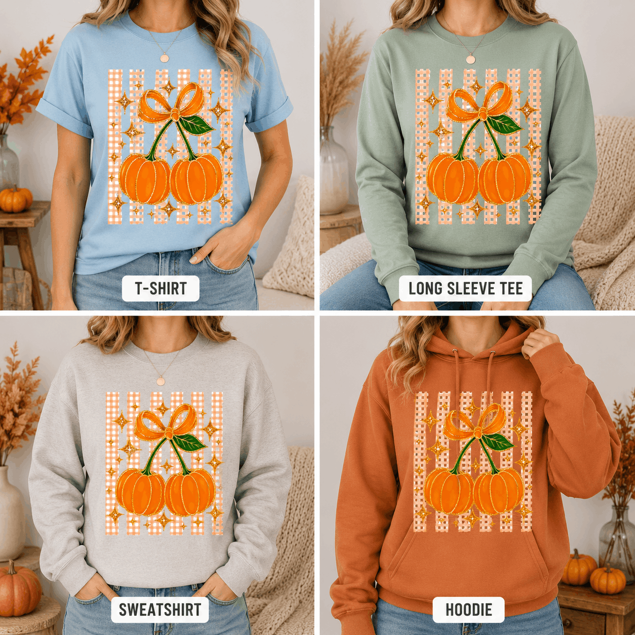 Pumpkin Bow Graphic Apparel