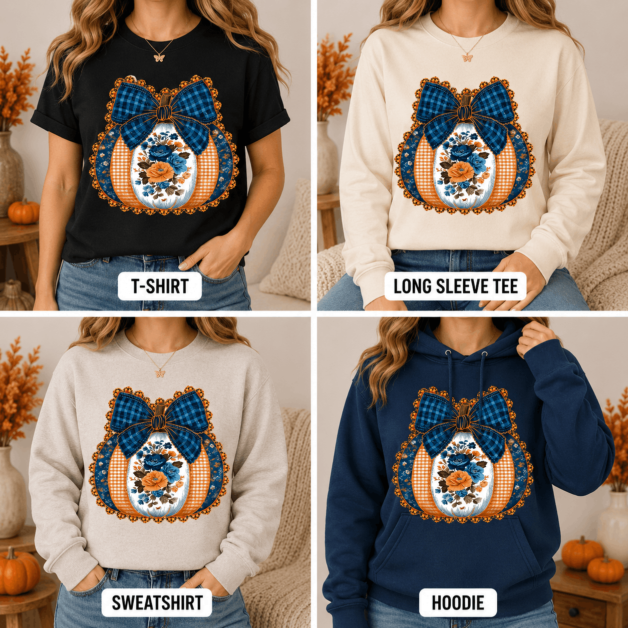 Floral Pumpkin Graphic Apparel