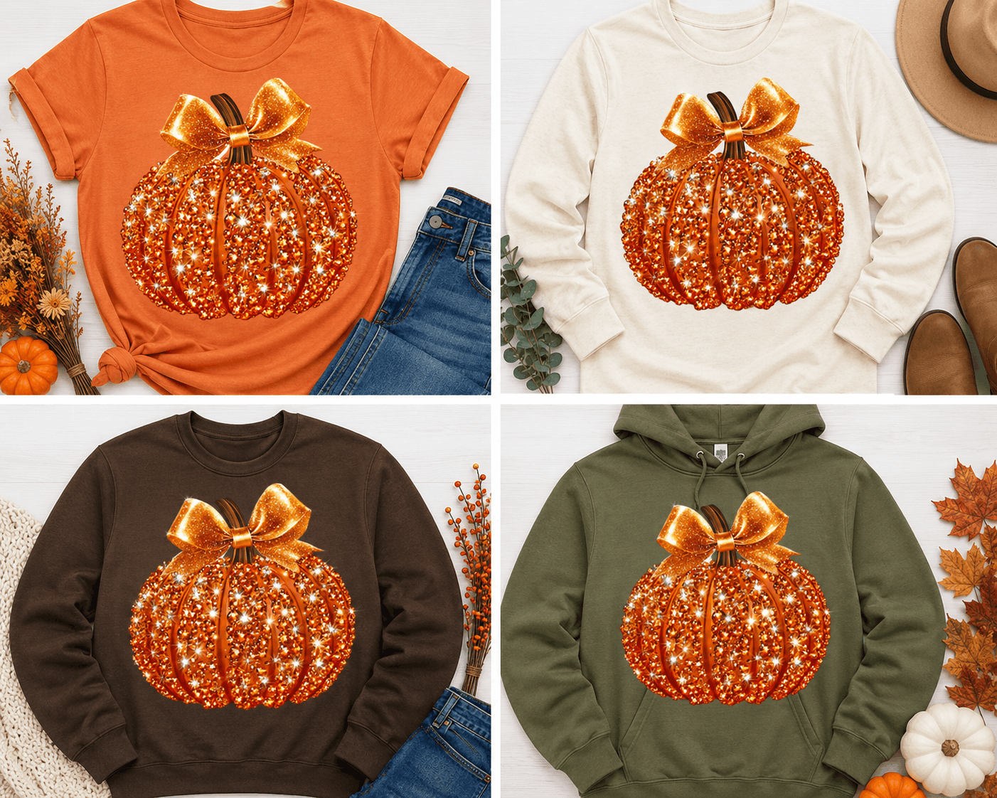 Glitter Pumpkin Graphic Apparel