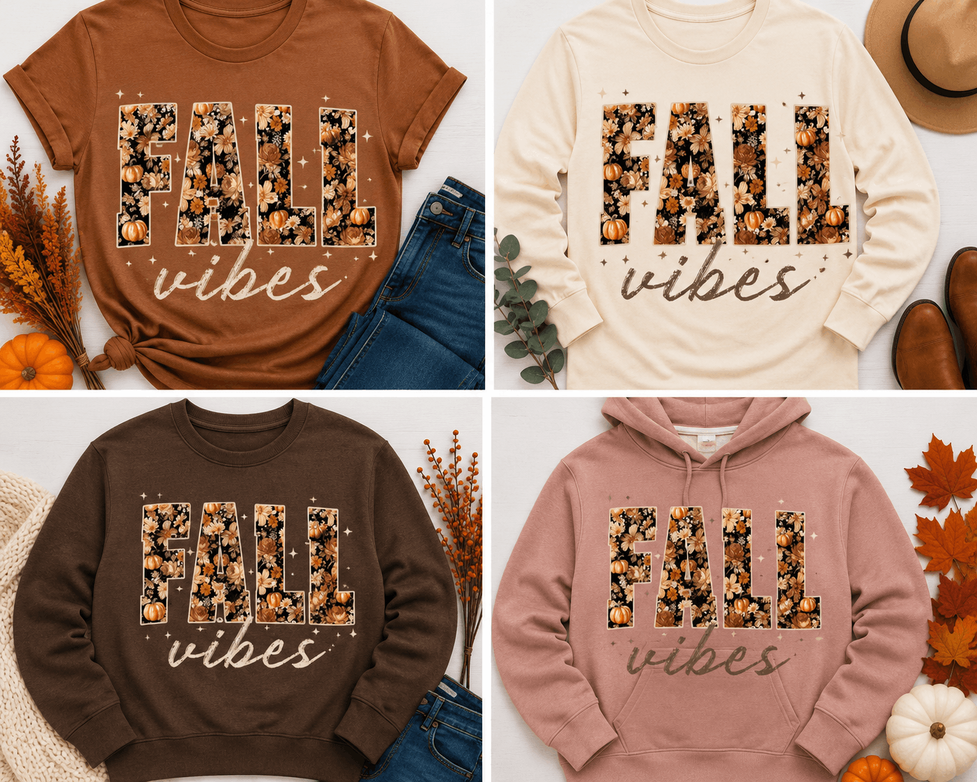 Pumpkin Fall Vibes Graphic Apparel