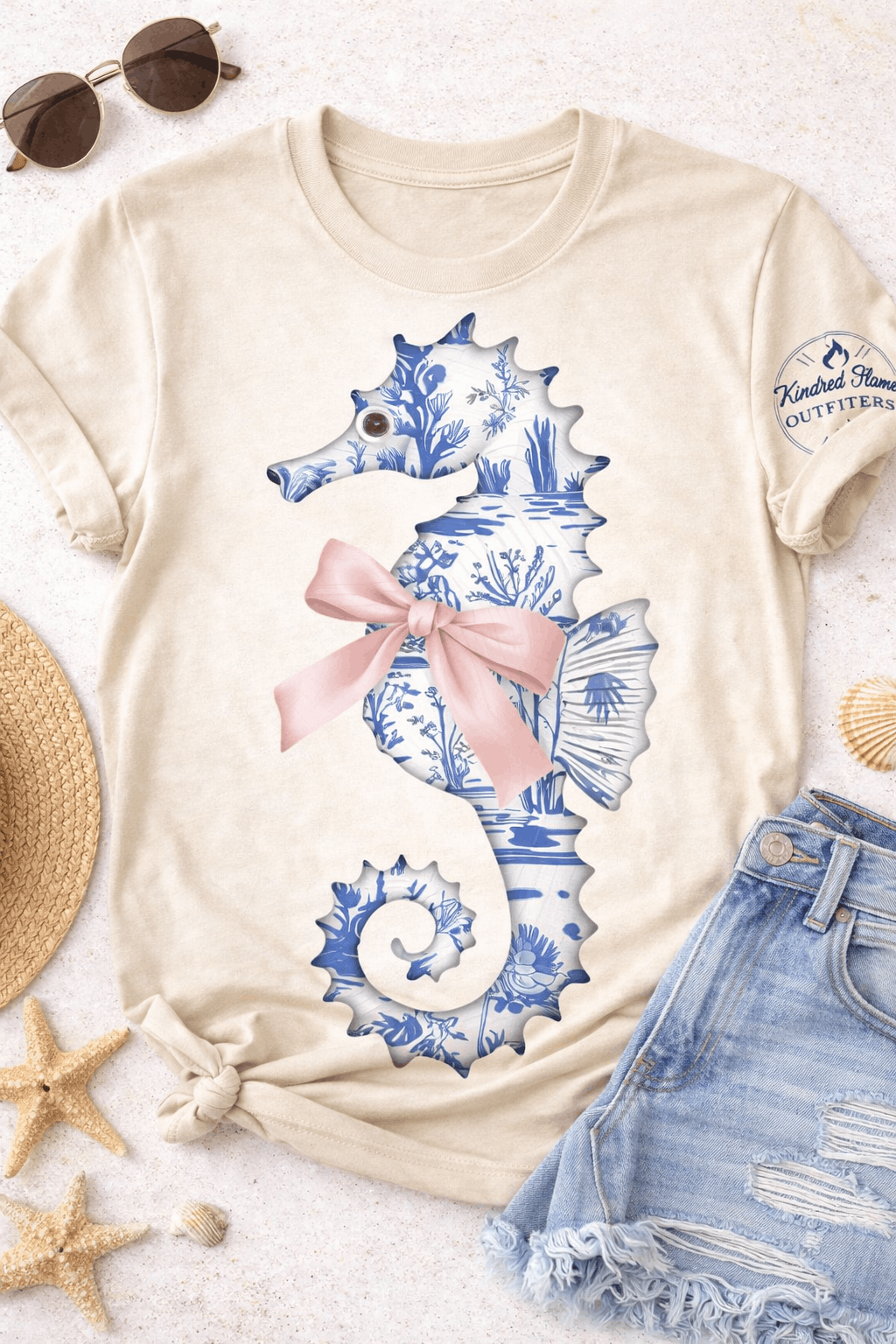 Chinoiserie Seahorse Graphic Apparel