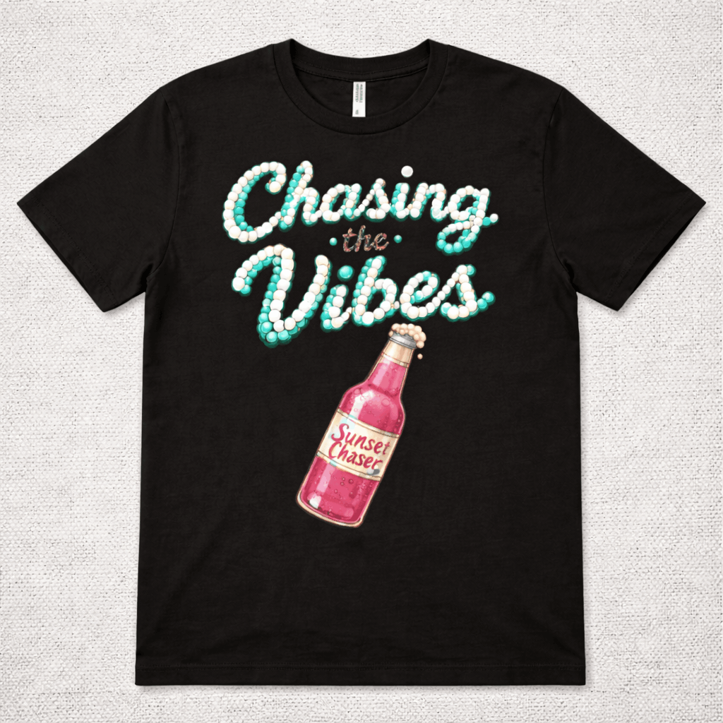 Chasing Vibes Faux Beading Graphic Apparel