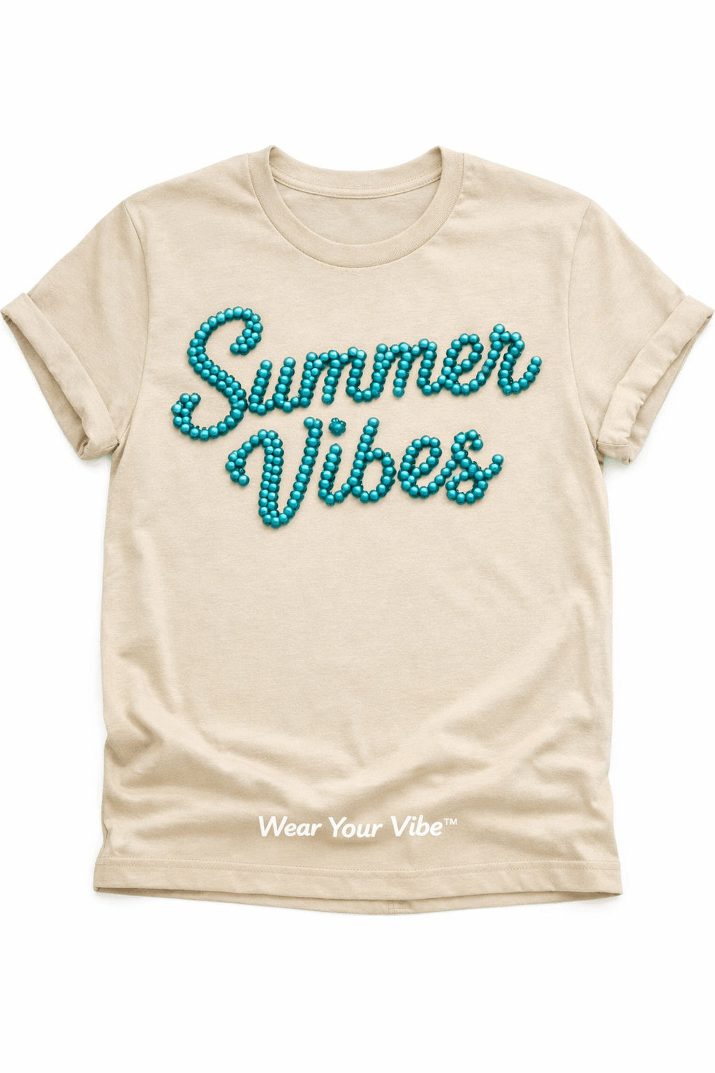 Summer Vibes Faux Beading Graphic Apparel