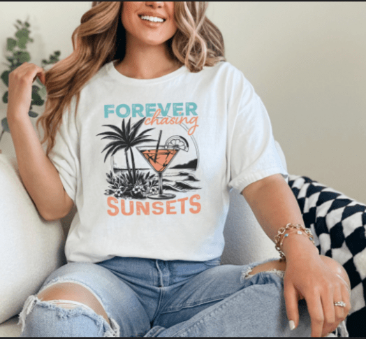 Forever Chasing Sunsets Graphic Apparel