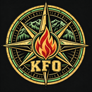 Official KFO compass flame and green mountains logo