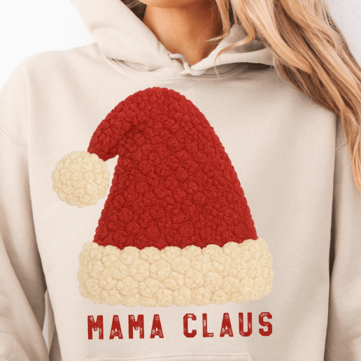 Mama Claus faux latch hook Graphic Apparel