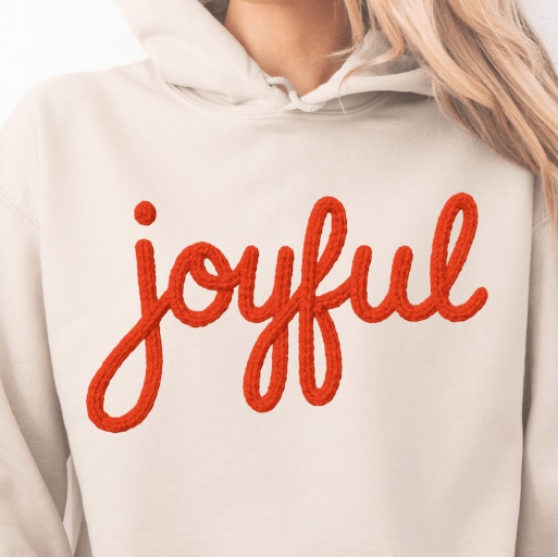 Joyful faux latch hook Graphic Apparel