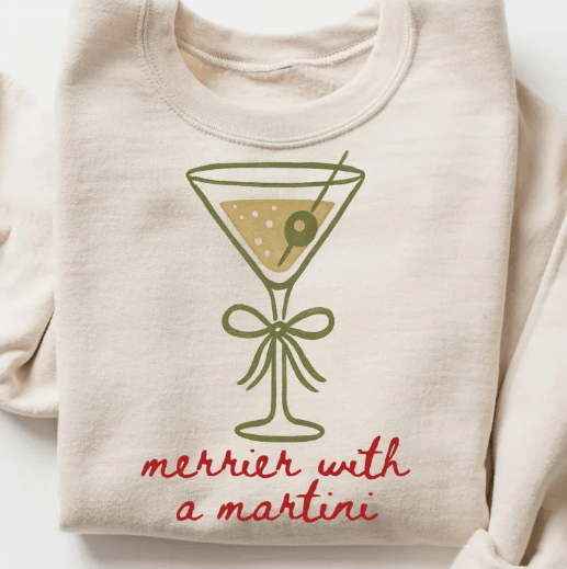 Merrier With A Martini Graphic Apparel