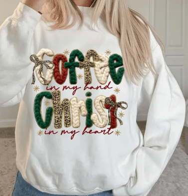 Christ In My Heart faux latch hook Graphic Apparel