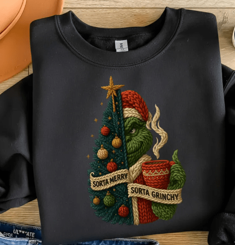 Sorta Merry faux latch hook Graphic Apparel