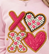 XOXO Hearts faux crochet Graphic Apparel