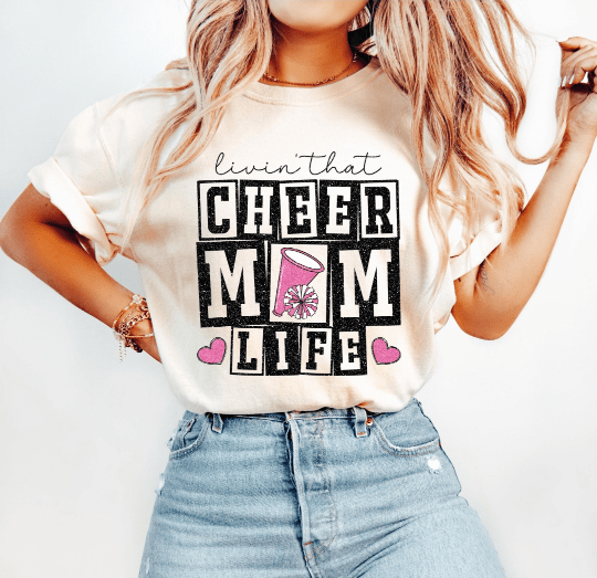 Cheer Mom Life Graphic Apparel