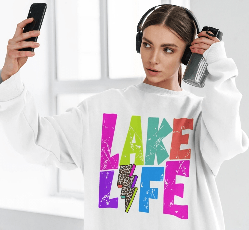 Lake Life Colorful Graphic Apparel