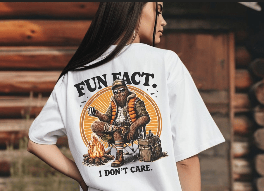 Bigfoot I don't Care Graphic Apparel