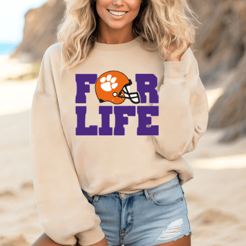 Clemson for Life  Sleeve Design Optional Graphic Apparel