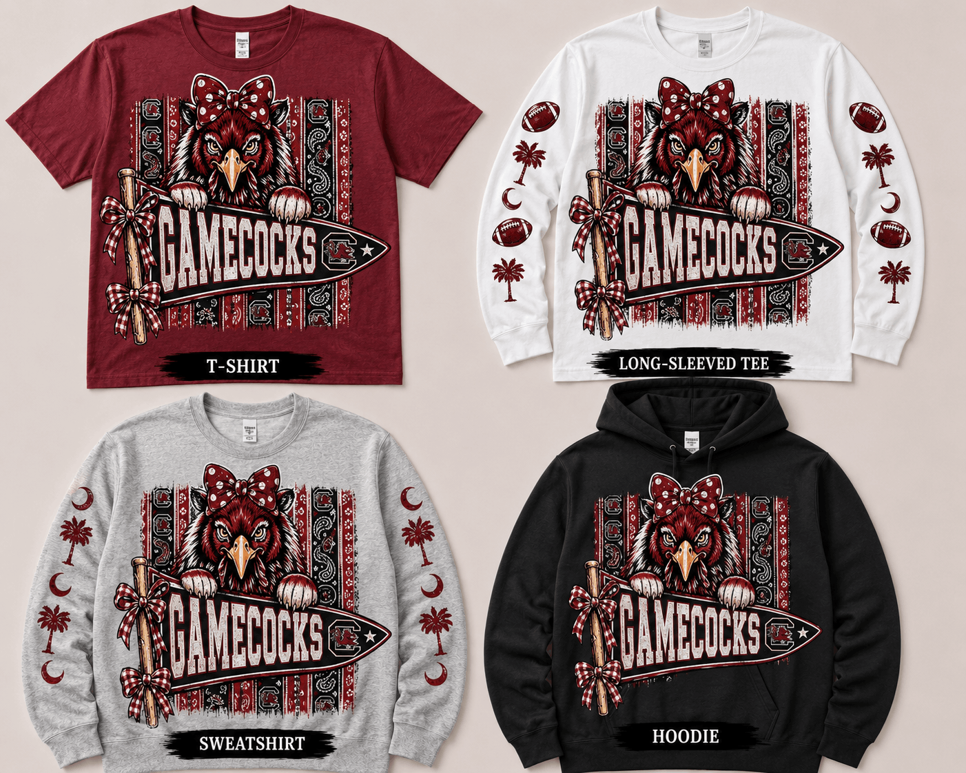 Preppy Gamecock Graphic Apparel