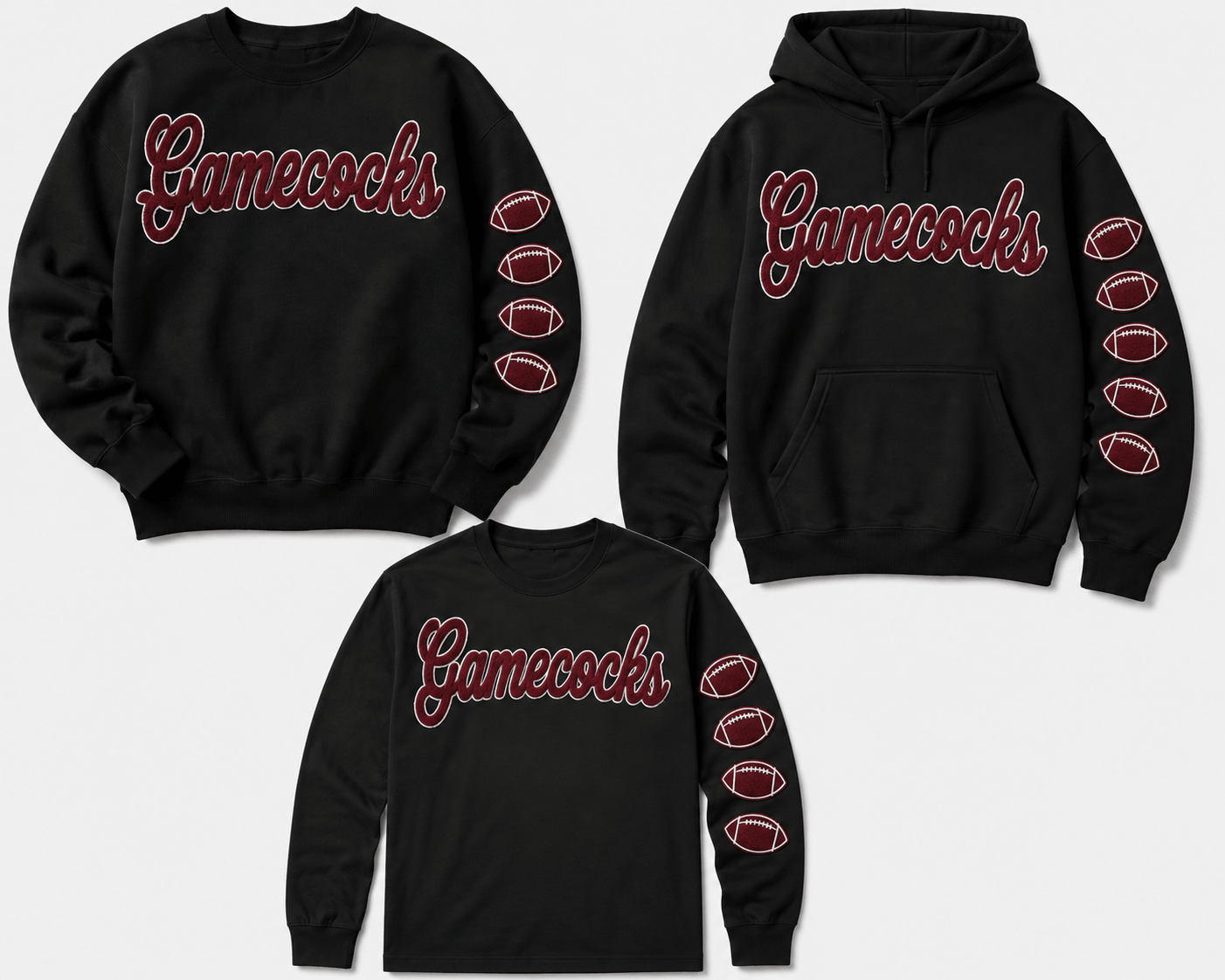 Gamecocks Faux Embroidery Graphic Apparel
