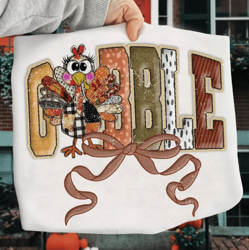 Gobble faux embroidery Graphic Apparel