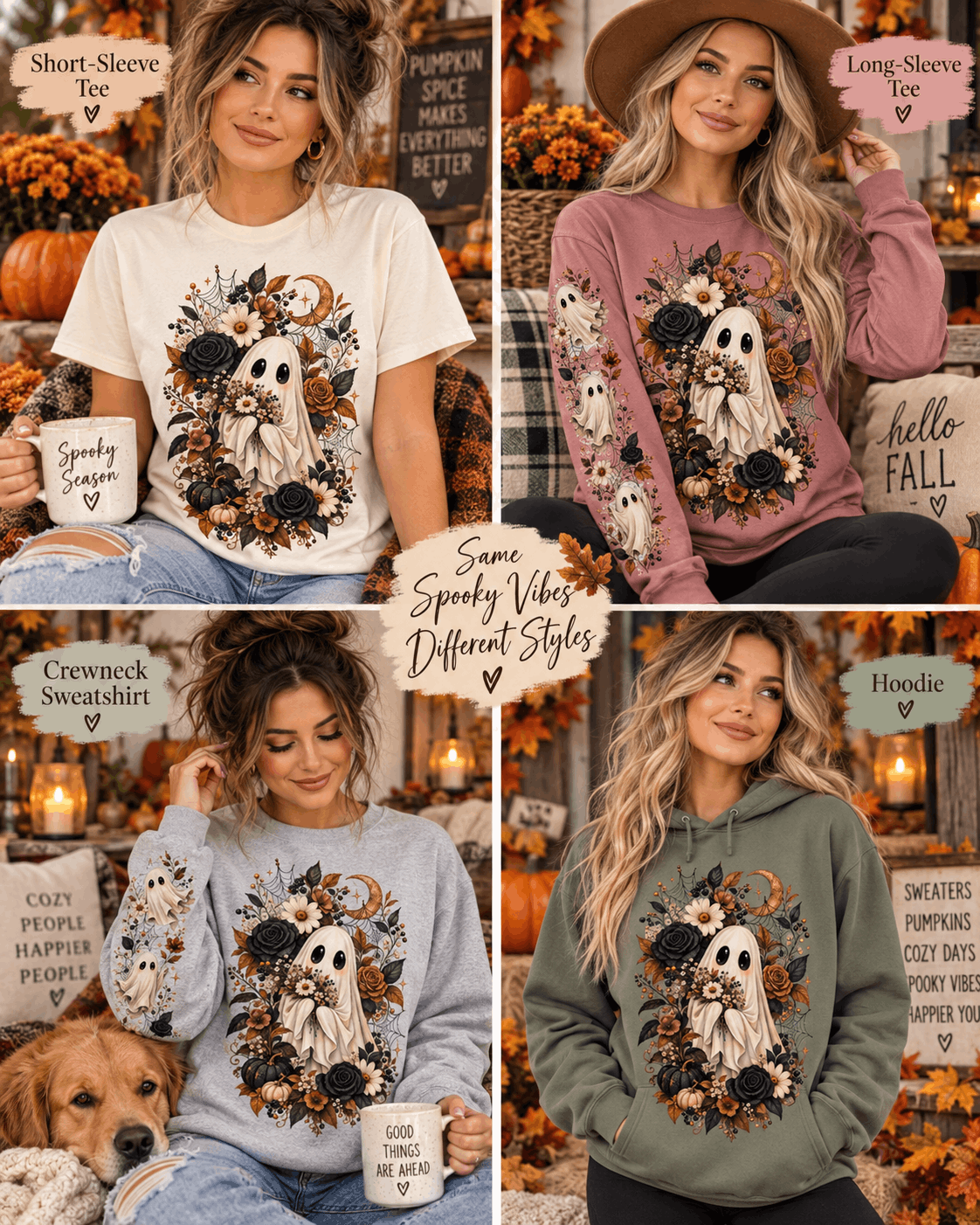 Floral Ghost Graphic Apparel