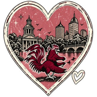 Carolina Gamecocks Vintage Garnet Heart W05