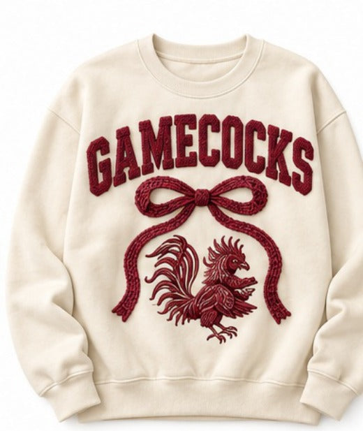 Carolina Gamecocks Crochet Gamecocks Bow NL01