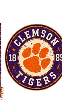 Clemson Vintage Paw Circle M02